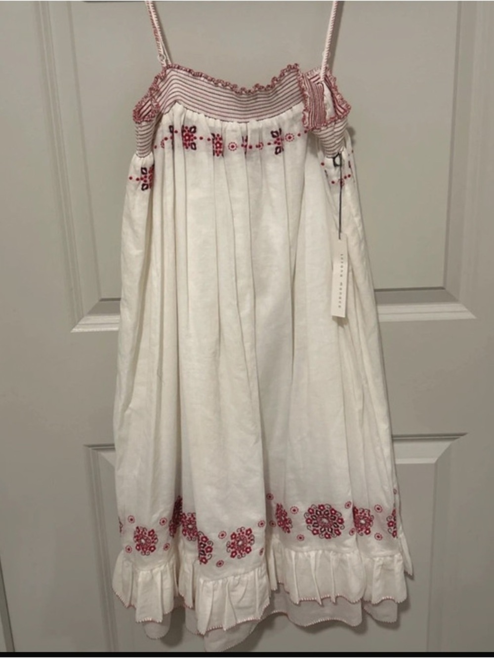 SUSANA MONICO EMPIRE DRESS EMBROIDERY SHEER W SLIP Size Small - Picture 7 of 8